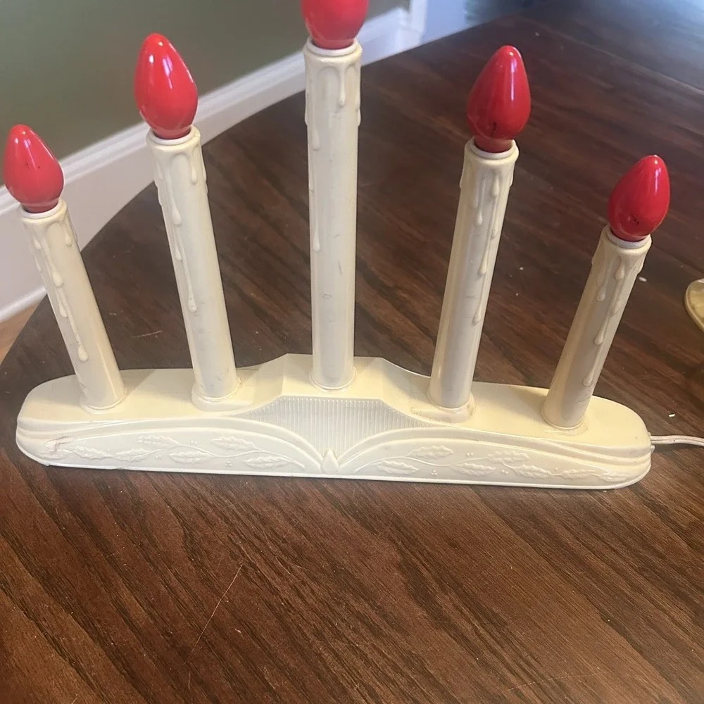 Christmas Candoliers 5-Light Holiday & Single Window Candles Candelabra Lot Of 8